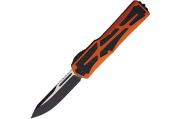Image of Heretic Knives Auto Colossus OTF Automatic Folding Knives, 3.5in, Two-Tone Finish CPM MagnaCut Stainless Drop Point Blade, Orange Aluminum Handle, H03910AORG