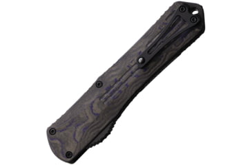 Image of Heretic Knives Auto Manticore X OTF Automatic Folding Knives, 3.75in, Black DLC Coated Elmax Steel Bowie Blade, Black Anodized Aluminum Handle, H030B6APUCF