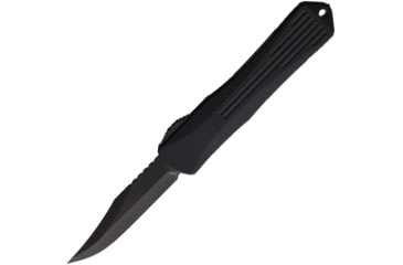 Image of Heretic Knives Auto Manticore X OTF Automatic Folding Knives, 3.75in, Black DLC Coated Elmax Steel Bowie Blade, Black Anodized Aluminum Handle, H030B6APUCF