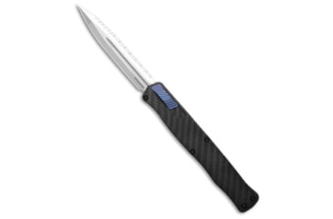 Image of Heretic Knives Cleric II Automatic Folding Knife, 4.16in, CPM MagnaCut, Dagger Blade, Aluminum, Carbon Fiber, Black Handle, Black/Silver, 9.91 inch, BHQ-223755