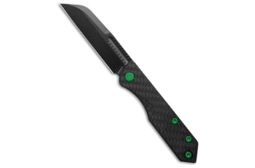 Image of Heretic Knives Heretic Jinn Slip Joint Knife MagnaCut Carbon Fiber w/ Green 3" Black DLC, Black/Green, CPM MagnaCut, adult, BHQ-194834