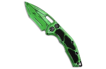 Image of Heretic Knives Heretic Knives Medusa Auto Recurve Knife Toxic Green Shaded Ti 3" Cerakote, Green, CPM MagnaCut, adult, BHQ-212145