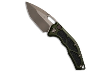 Image of Heretic Knives Heretic Knives Medusa Auto Tanto MagnaCut Knife OD Green Aluminum 3" Bronze, OD Green, CPM MagnaCut, adult, BHQ-212972