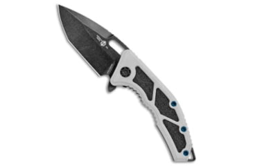 Image of Heretic Knives Medusa Flipper Folding Knife, 3.00in, CPM MagnaCut, Tanto Blade, Aluminum, Gray Handle, Gray/Black, 7.625 inch, BHQ-223719
