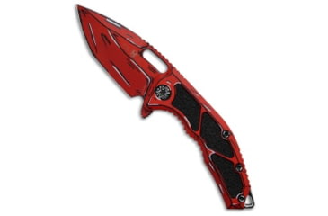 Image of Heretic Knives Heretic Knives Medusa Manual Frame Lock Knife Red Cell-Shaded Ti 3" Cerakote, Red, CPM MagnaCut, adult, BHQ-210988