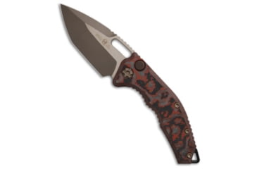 Image of Heretic Knives Heretic Knives Medusa Tanto Auto Knife Blood Red CamoCarbon 3.2" Bronze *DISC*, Black/Red, CPM MagnaCut, adult, BHQ-218812