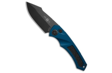 Image of Heretic Knives Heretic Knives Pariah Auto Knife Blue Aluminum W/ Grip Inserts 3.8" DLC, Blue, CPM MagnaCut, adult, BHQ-209284