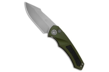Image of Heretic Knives Heretic Knives Pariah Auto Knife Green Aluminum W/ Grip Inserts 3.8" BB, Green, CPM MagnaCut, adult, BHQ-208268