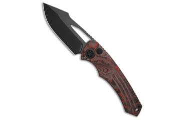 Image of Heretic Knives Heretic Knives Pariah Manual Button Lock Knife Red Camo Carbon Fiber 3.8" DLC, Black/Red, CPM MagnaCut, adult, BHQ-210683