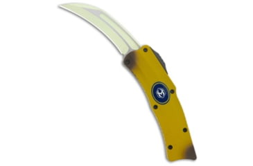 Image of Heretic Knives Heretic Knives ROC D/A OTF Automatic Knife Stabnana Freshly Peeled 3" Yellow, Brown/Yellow, CPM MagnaCut, adult, BHQ-197310