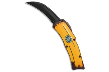 Image of Heretic Knives Heretic Knives ROC D/A OTF Automatic Knife Stabnana Yellow Cel Shade 3" DLC, Brown/Yellow, CPM MagnaCut, adult, BHQ-219992