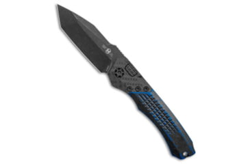 Image of Heretic Knives Heretic Knives Wraith Auto Knife Breakthrough Blue 3.75" Battleworn Black, Black/Blue, Elmax, adult, BHQ-154206