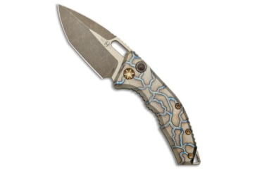 Image of Heretic Knives Heretic Medusa Battleworn Bronze Tanto, Flamed Titanium 3" Bronze, Bronze/Gray, Elmax, adult, BHQ-137968
