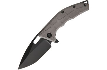 Image of Heretic Knives Martyr Linerlock Gray Folding Knife,3.25in,CPM 154 Steel,Standard Edge,Tanto,Black,Gray,Aluminum Handle H0094GRY