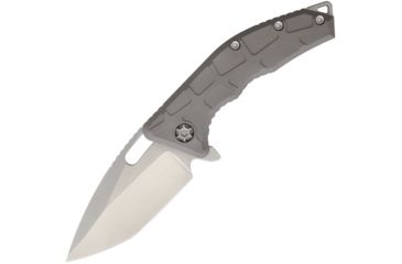 Image of Heretic Knives Martyr Linerlock Gray Folding Knife,3.25in,CPM 154 Steel,Standard Edge,Tanto,Stonewash,Gray,Aluminum Handle H0092GRY