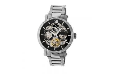 Image of Heritor Automatic Aries Skeleton Bracelet Watch, black  silver HERHR4402