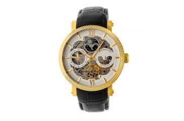 Image of Heritor Automatic Aries Skeleton Bracelet Watch, silver  black HERHR4406