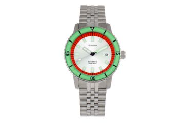 Image of Heritor Automatic Edgard Bracelet Diver's Watch w/Date, Mint/Silver, One Size, HERHR9101