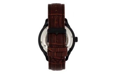 Image of Heritor Automatic Harding Semi-Skeleton Leather-Band Watch, Black, One Size, HERHR9006