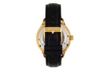 Image of Heritor Automatic Harding Semi-Skeleton Leather-Band Watch, Gold/Black, One Size, HERHR9004