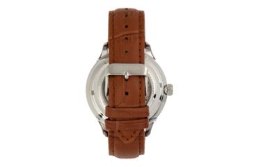 Image of Heritor Automatic Harding Semi-Skeleton Leather-Band Watch, Silver/Green, One Size, HERHR9003