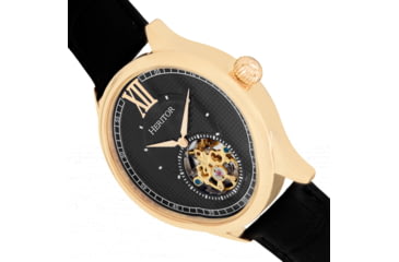 Image of Heritor Automatic Hayward Semi-Skeleton Watch - Mens, Black/Black/Gold, One Size, HERHR9404
