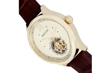 Image of Heritor Automatic Hayward Semi-Skeleton Watch - Mens, Gold/Brown, One Size, HERHR9405