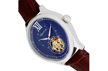 Image of Heritor Automatic Hayward Semi-Skeleton Watch - Mens, Navy/Brown, One Size, HERHR9403