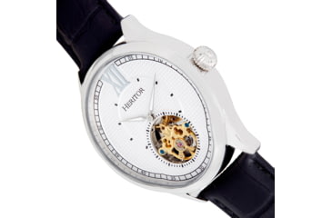Image of Heritor Automatic Hayward Semi-Skeleton Watch - Mens, White/Black, One Size, HERHR9401
