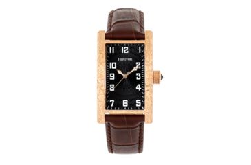 Image of Heritor Automatic Jefferson Leather-Band Watch, Rose Gold/Black, One Size, HERHR8803