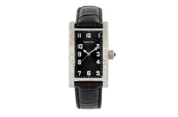 Image of Heritor Automatic Jefferson Leather-Band Watch, Silver/Black, One Size, HERHR8801