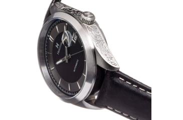 Image of Heritor Automatic Leather-Band Watch w/Date, Black, HERHS1403, Black, One Size, HERHS1403