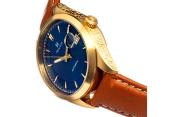 Image of Heritor Automatic Leather-Band Watch w/Date, Dark Blue/Tan, HERHS1405, Dark Blue/Tan, One Size, HERHS1405
