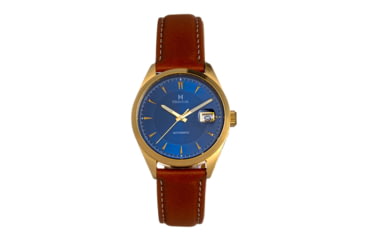 Image of Heritor Automatic Leather-Band Watch w/Date, Dark Blue/Tan, HERHS1405, Dark Blue/Tan, One Size, HERHS1405