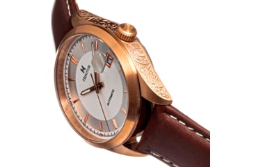 Image of Heritor Automatic Leather-Band Watch w/Date, White/Rose Gold, HERHS1404, White/Rose Gold, One Size, HERHS1404
