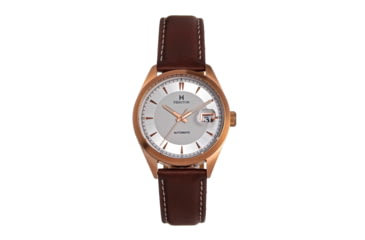 Image of Heritor Automatic Leather-Band Watch w/Date, White/Rose Gold, HERHS1404, White/Rose Gold, One Size, HERHS1404