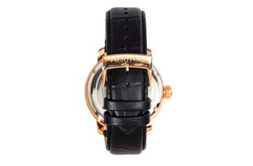 Image of Heritor Automatic Maxim Semi-Skeleton Leather-Band Watch, Rose Gold/Black, One Size, HERHR8604