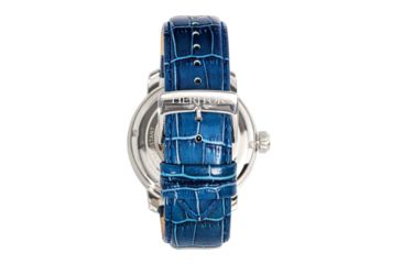 Image of Heritor Automatic Maxim Semi-Skeleton Leather-Band Watch, Silver/Blue, One Size, HERHR8603