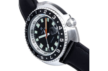Image of Heritor Automatic Pierce Genuine Leather-Band Watch w/Date, Black - Mens, HERHS1203