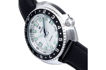 Image of Heritor Automatic Pierce Genuine Leather-Band Watch w/Date, White/Black - Mens, HERHS1201