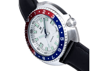 Image of Heritor Automatic Pierce Genuine Leather-Band Watch w/Date, White/Red/Blue - Mens, HERHS1202