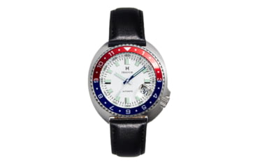 Image of Heritor Automatic Pierce Genuine Leather-Band Watch w/Date, White/Red/Blue - Mens, HERHS1202