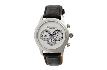 Image of Heritor Earnhardt Collection Mens Watch, Silver Dial, Black HERHR3101