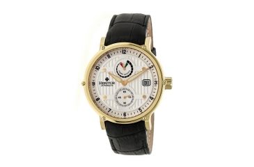 Image of Heritor Leopold Leather-Band Watch w/Date, Gold/Silver, Standard HERHR4705