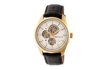 Image of Heritor Stanley Semi-Skeleton Watch, Silver/Black HERHR6505