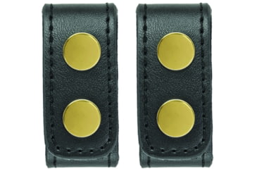 Image of HERO'S PRIDE AirTek Deluxe Belt Keepers, 1 1/8in, 2 Pack, Plain, Brass Hardware, Black, 1497PA