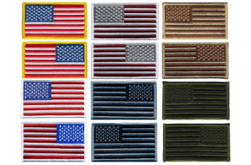 Image of American Flag Patches w/ Hook Backing - 12 Pack