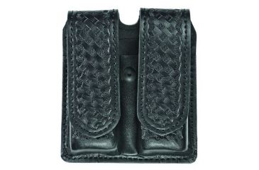 Image of Hero's Pride Double Magazine Case, Large, AirTek, BW, Hidden Snaps, Black, Large 1434WC