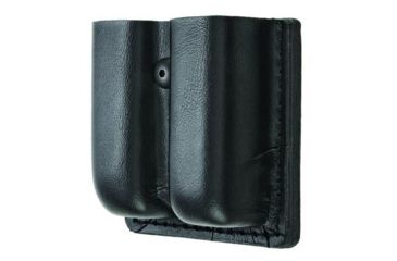 Image of Hero's Pride Double Magazine Case, Open, Medium, AirTek, Smooth, Black, Medium 1437P