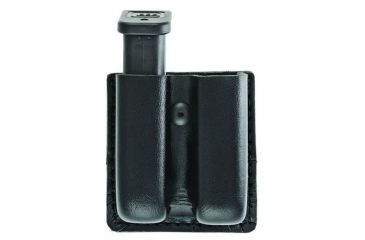 Image of Hero's Pride Double Magazine Case, Open, Medium, AirTek, Smooth, Black, Medium 1437P